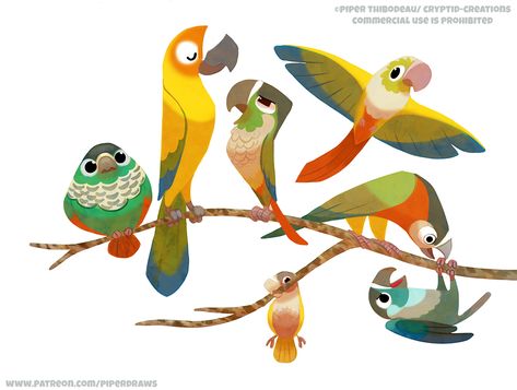 Piper Thibodeau, Animal Tips, Patreon Art, Super Boy, Bird Quilt, Book Illustration Art, Bird Artwork, Inspirational Artwork, Daily Painting