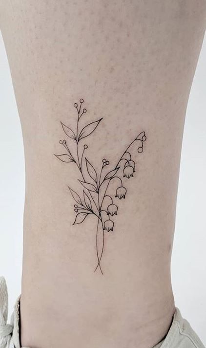 Dainty Tats, Lily Of The Valley Tattoo, Valley Tattoo, May Birth Flower, Birth Flower Tattoos, Daughter Tattoos, Doodle Ideas, Lily Tattoo, Most Popular Tattoos