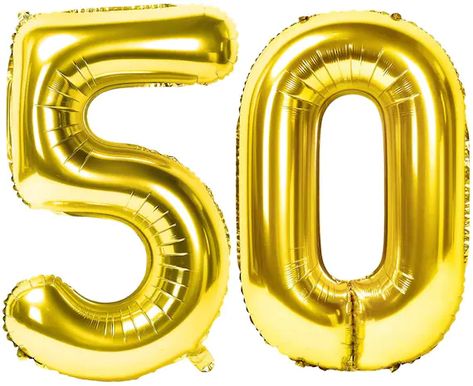 Hen Party Balloons, 50th Anniversary Decorations, Gold Number Balloons, Bride To Be Balloons, 50 Anniversary, 50 Balloons, Anniversary Decoration, Party Vibe, Foil Number Balloons