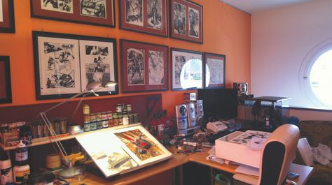 Comic Artist Workspace, Cartoonist Studio, Comic Studio, Sketchbook Tours, Comic Room, Creative Studio Space, Artist Workspace, Design Studio Workspace, Bleak House