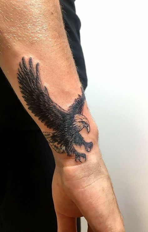 Eagles Tattoo, Small Tattoo Ideas For Men, Small Eagle Tattoo, Forarm Tattoos, Wrist Tattoos For Guys, Cool Forearm Tattoos, Elbow Tattoos, Small Tattoo Ideas, Tattoo Ideas For Men