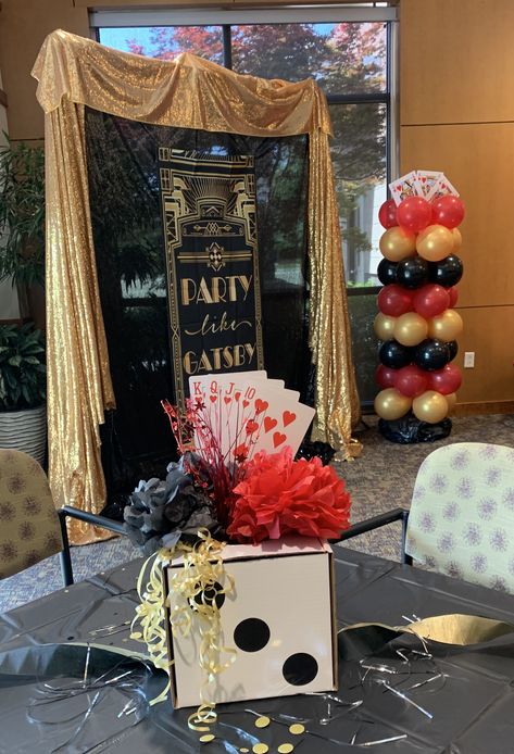 Gatsby Casino Party, Christmas In Vegas, Casino Holiday Party, Vegas Ideas, Casino Birthday Party, Party Like Gatsby, Casino Birthday, Game Night Parties, Stag And Doe