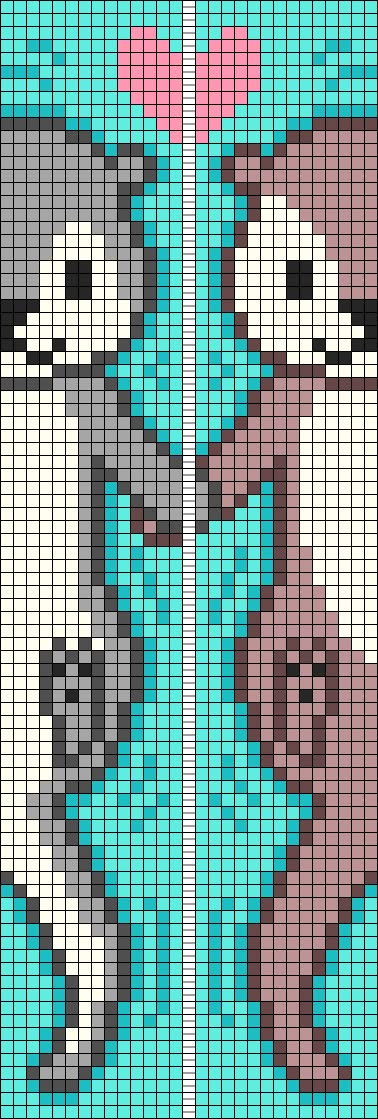 Alpha pattern #149390 variation #321177 | BraceletBook Alpha Patterns Pixel Art, Pattern Pixel Art, Graphic Crochet, Yarn Animals, Hama Art, Pixel Art Templates, River Water, Pixel Crochet, Bead Charms Diy