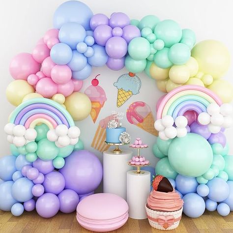 Amazon.com: 165 Pcs Pastel Balloon Garland Kit, Rainbow Unicorn Party Balloon Arch Kit, Colorful Candy Macaron Balloons Differents Sizes 18/12/10/5 Inches for Baby Shower Wedding Girl Birthday Party Decoration : Toys & Games Unicorn Party Balloons, Balloon Wreath, Boys Birthday Party Decorations, Princess Birthday Party Decorations, Rainbow Unicorn Party, Girls Birthday Party Decorations, Balloon Kits, Ice Cream Theme, Pastel Balloons