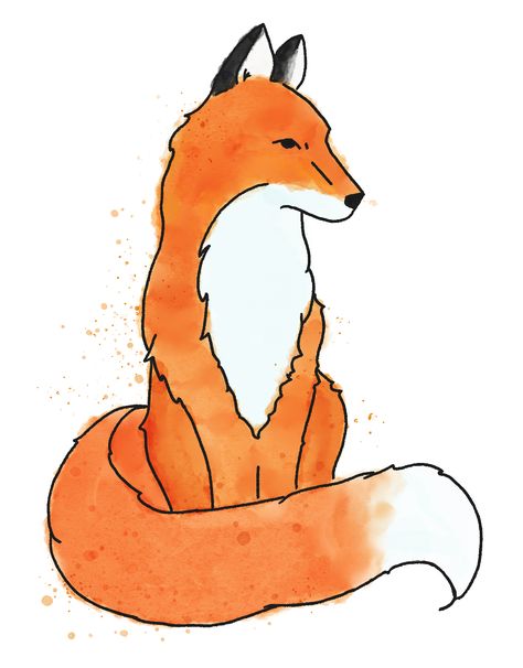 Fox Drawing Easy, Fox Face Paint, Watercolour Brushes, Photoshopped Animals, Into Drawing, Photoshop Watercolor, Draw Anything, Color Pencil Illustration, Art Fox