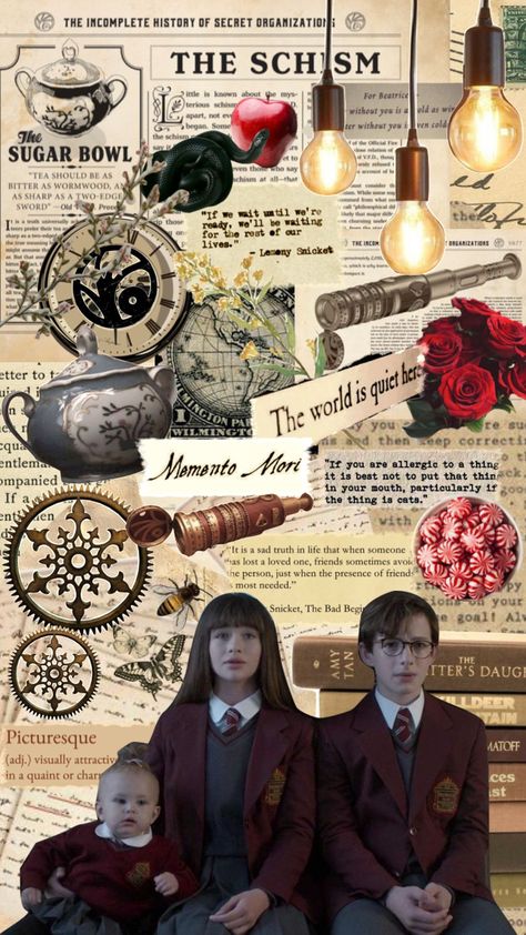 #aseriesofunfortunateevents #asoue #baudelaires #lemonysnicket #moodboard #bookworms #booklovers A Series Of Unfortunate Events Quotes, A Series Of Unfortunate Events Netflix, Secret Organizations, Book Bucket, Lemony Snicket, Unfortunate Events, A Series Of Unfortunate Events, Great Tv Shows, Smart Kids