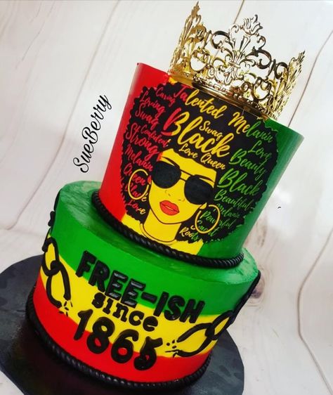 Carribean Cake Design, Juneteenth Cake Ideas, Rasta Cake, Juneteenth Nails, Africa Cake, Jamaican Rum Cake, Jamaican Party, Reggae Party, 19th Birthday Cakes