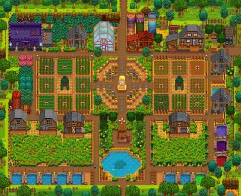 Comunidade Steam :: Guia :: Stardew Valley Farm Design Ideas Gamer Reference, Junimo Hut Layout, Stardew Valley Clothes Guide, Stardew Valley Outfit Ideas, How To Dye Clothes, Valley Outfit, Stardew Farm, Aesthetic Farm, Stardew Valley Farm