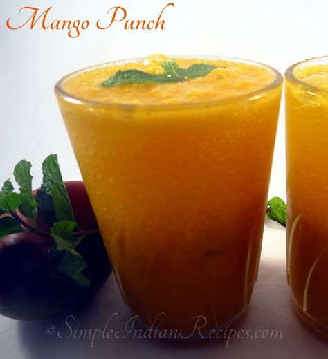 Mango Punch: A perfect summer mocktail drink. Try the easy to prepare mango punch recipe @ http://simpleindianrecipes.com/Home/Mango-Punch.aspx Mango Punch, Basil Salad, Fruit Mango, Ripe Mango, Mango Pulp, Easy Indian Recipes, Mango Sorbet, Mango Lassi, Cocktail And Mocktail