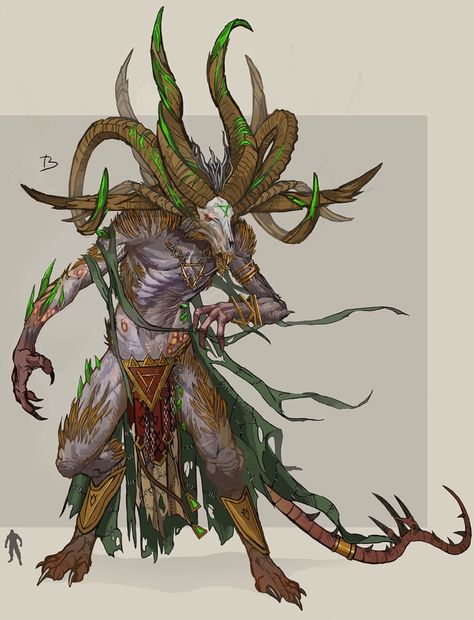 The great horned rat Rat Character Art, Dnd Ratfolk, Rat Monster, Half Human Half Animal, Monster Horns, Horned Monster, Monsters Rpg, Horned Demon, Warhammer Skaven