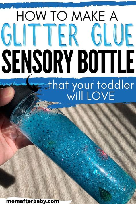 Wondering how you can DIY a sensory bottle that your toddler can use to calm down and elf regulate their emotions? This glitter glue sensory bottle is so much fun they'll love making it and shaking it around later! Make A Sensory Bottle, Bottle With Glitter, Sensory Bottles For Toddlers, Sensory Bottles Preschool, Glitter Sensory Bottles, Calming Bottle, Toddler Friendly Meals, Calm Down Bottle, Sensory Bottle