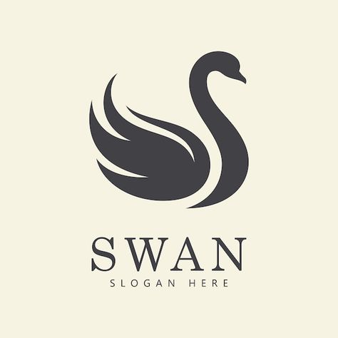 Vector swan logo vector abstract minimal... | Premium Vector #Freepik #vector #swan-logo #silhouette-logo #logo-illustration #animal-logo Swan Feathers Drawing, Swan Graphic Design, Swan Logo Design Ideas, Swan Logo Design, Swan Vector, Swan Graphic, Swan Silhouette, Swan Illustration, Swan Icon