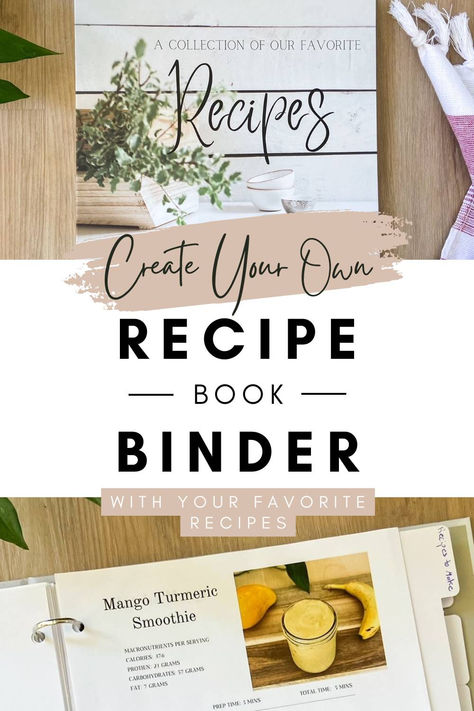 I was inspired to create my own personalized DIY recipe book with my top favorite recipes as I was getting tired of always having to head to my blog or the internet to recreate some of my most used recipes. 

While I have most of my recipes on my blog and many written down in my five handwritten recipe books, I wanted an easy way to organize my most loved recipe thus I decided to create a recipe book binder. Recipe Book Pages, Diy Recipe Book, Own Recipe Book, Diy Recipe Binder, Recipe Book Covers, Weekly Recipes, Recipe Book Diy, Homemade Cookbook, Recipe Book Templates