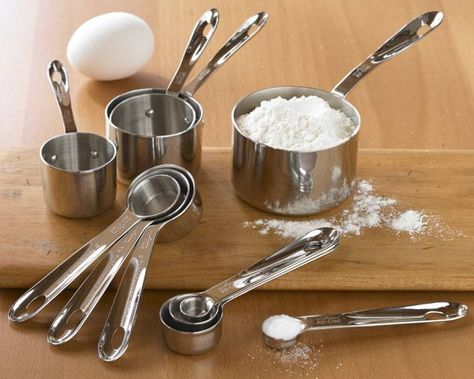 Stainless Steel Kitchen Utensils, Stainless Steel Measuring Cups, Measuring Cups And Spoons, Cooking Measurements, Measuring Cups & Spoons, Measuring Cups Set, English Kitchens, Metric System, Baking Essentials