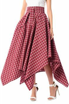 Fun Skirts, Skirt Outfits Ideas, Formal Skirts, Handkerchief Skirt, African Skirts, African Wear Dresses, Check Skirt, Womens Skirts, Trendy Skirts