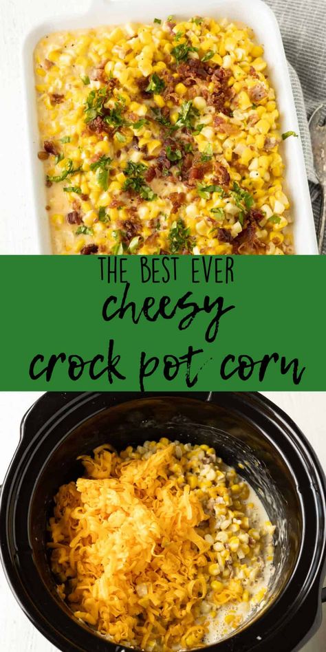 Crockpot Cheesy Corn, Corn Casserole Crockpot, Best Corn Recipe, Crockpot Corn, Crock Pot Corn, Cream Cheese Corn, Roast Beef Dinner, Cheesy Corn, Cheese Corn