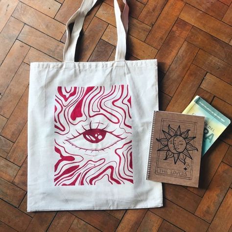 Tote Bags Design Ideas, Ecobag Design Ideas, Tote Bag Inspo, Diy Tote Bag Design, Handpainted Tote Bags, Totes Ideas, Painted Clothes Diy, Tods Bag, Desain Buklet