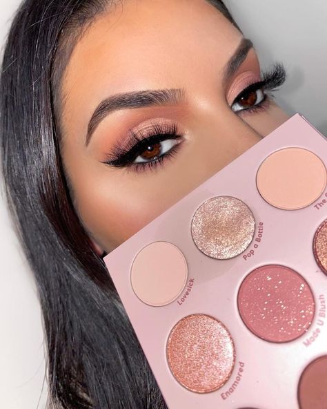 ColourPop Cosmetics on Instagram: “just a crush 💘  Wearing: “blush crush” palette + “no filter” light 16 + “you’re a catch” super shock highlighter compact -…” Blush Crush Palette Looks, Colourpop Blush Crush, Colourpop Blush, Organization Makeup, Colourpop Eyeshadow, Brunette Makeup, Pink Eye Makeup, Eye Makeup Styles, Makeup 101