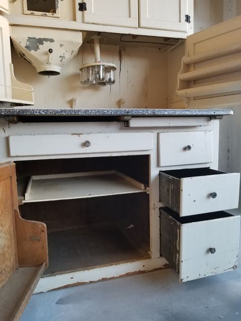 1914 White Beauty Hoosier Cabinet – Second Chance Charms Sellers Cabinet, Hoosier Cabinets, Spice Holder, Hoosier Cabinet, Flour Sifter, Greek Villas, Better Days, Second Chance, Dream Kitchen