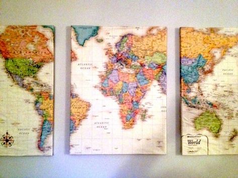 22 Mod Podge map crafts you'll love. - Mod Podge Rocks.  I love map crafts, have so many old ones from travels. Pinterest Wall, Map Crafts, Homeschool Room, Crafty Projects, Crafty Craft, Mod Podge, Craft Time, Design Case, Diy Wall