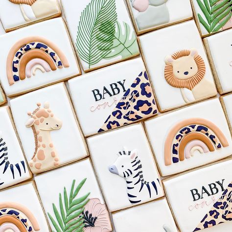 Just Because Cookies Decorated, Printed Cookies, Safari Cookies, Iced Sugar Cookies, Wild One Birthday Party, Sugar Cookie Designs, Fondant Cookies, Baby Cookies, Fancy Cookies