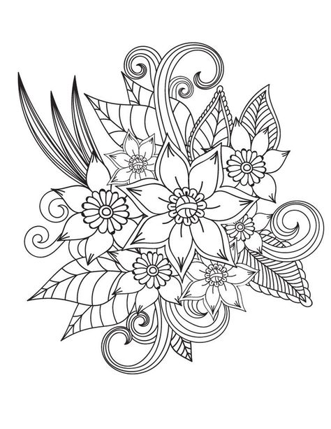 Idee Cricut, Pattern Coloring Pages, Free Adult Coloring Pages, Book Flowers, Adult Coloring Book Pages, Mandala Design Art, Flower Coloring Pages, Coloring Pages To Print, Mandala Coloring Pages