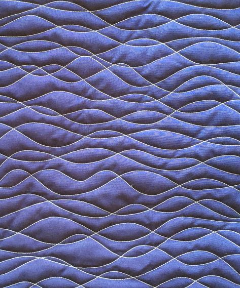 Experiment with ‘wavy’ rulers to add movement, dimension to quilts... Free Motion Quilting Waves, Waves Quilting Design, Wavy Lines Quilting, Water Quilting Designs, Ruler Quilting Designs, Wave Quilting Design, Wavy Line Quilting, Whole Cloth Quilting Designs, Quilting Designs Patterns Ideas