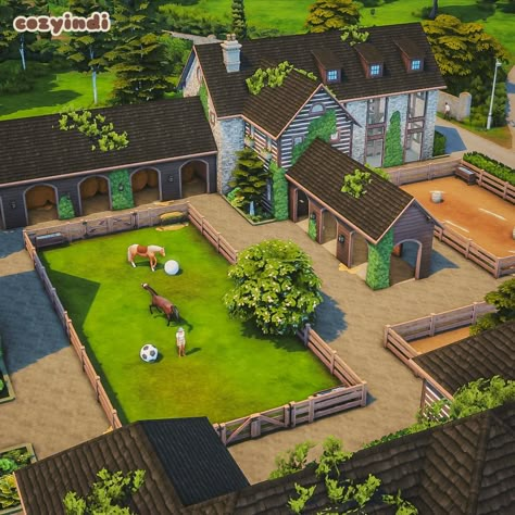 Sims4 Blueprints, Sims 4 Build Ideas List, Sims 4 Western House, Sims 4 Animal Shelter, Sims 4 Horse Stable Layout, Sims 4 Horse Ranch House Layout, Sims 4 Cats And Dogs House, Sims 4 Stable Ideas, Sims 4 Horse Ranch House