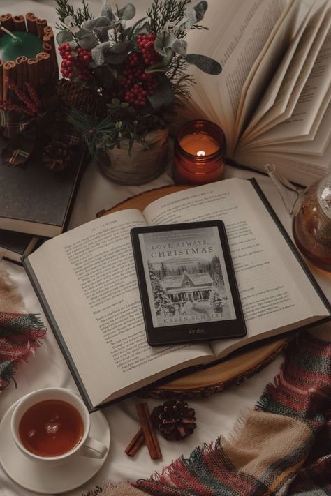 Book Review: Love Always, Christmas by Karen Schaler by The Espresso Edition a cozy book and lifestyle blog Book Christmas Aesthetic, Christmas Bookstagram Ideas, Winter Books Aesthetic, Christmas Books Aesthetic, Christmas Book Aesthetic, Jen Deluca, Christmas Romance Books, Christmas Bookshelf, Goals Board