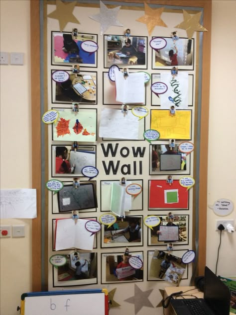 Wow wall children's self display area. Board were children can display their own work or photos of something they have achieved. FS1 EYFS Nursery Display Boards, Year 1 Classroom, Reception Classroom, Reception Class, Working Wall, Reggio Inspired Classrooms, Eyfs Classroom, Reggio Classroom, Early Years Classroom