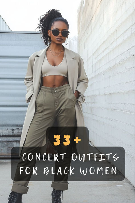 Ready to slay at your next concert? Discover 33 fabulous outfit ideas specifically curated for Black women. From chic and edgy to glam and bold, these styles will have you turning heads. Click to explore these stunning ensembles and get ready to rock your concert look! 🎤 #ConcertFashion #BlackGirlStyle #OutfitInspo #FashionTrends #StyleGoals #ChicLooks #ConcertReady Concert Outfit Fall Black Women, Jeezy Concert Outfit Women, Kendrick Lamar Concert Outfit Ideas, R&b Concert Outfit Black Women, Reggaeton Concert Outfit Women, Cute Concert Outfits Black Women, Concert Ideas Outfit, Rap Concert Outfits, R&b Concert Outfit Ideas