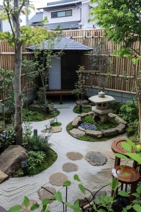 24 Japanese Garden Ideas to Transform Your Backyard into a Serene Oasis - placeideal.com Japanese Garden Design Layout, Backyard Zen Garden Ideas, Zen Garden Backyard, Small Zen Garden, Small Japanese Garden, Garden Layouts, Japanese Garden Landscape, Zen Garden Design, Minimalist Garden