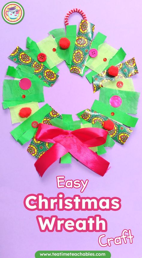 🎅🏼✂Looking for a fun and super-easy Christmas craft for your little ones? Follow my step-by-step guide to make a cute Christmas wreath with kids using scrap paper and recycled materials. It's simple, mess-free, and perfect for preschoolers! Click the pin to see the tutorial. Christmas Wreath For Kids, Paper Christmas Wreath, Free Christmas Crafts, Craft For Preschoolers, Easy Toddler Crafts, Christmas Wreath Craft, Christmas Crafts For Toddlers, Preschool Christmas Crafts, Christmas Kindergarten