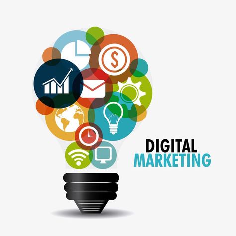 Digital marketing icons in light bulb shape Marketing Icon, Digital Marketing Design, Marketing Logo, Digital Marketing Training, Best Digital Marketing Company, Marketing Training, Marketing Online, Web Design Company, Seo Company