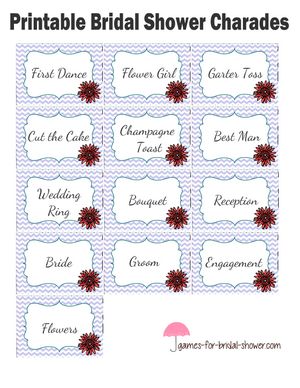 Free Printable Bridal Shower Charades Cards Bridal Shower Charades, Bachelorette Charades, Bachelorette Spa, Charades Words, Charades Cards, Bridal Party Games, Cheese Sliders, Fun Bridal Shower Games, Bride Shower