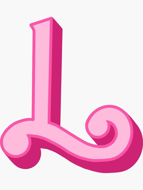 L Sticker, Sticker Drawing, Barbie Party Decorations, Initial L, Cricut Stencils, Barbie Theme, Bubble Stickers, Barbie Style, Barbie Birthday