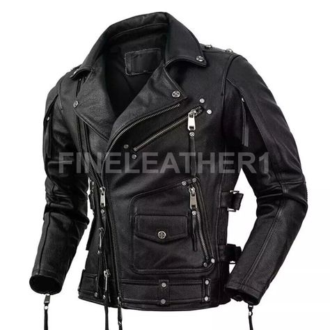 Men's Classic Moto Biker Stylish Motorcycle Wear Cosplay Genuine Leather Jacket | eBay Leather Jacket Fashion, Motorcycle Wear, Jacket Fashion, Genuine Leather Jackets, Fashion Mens, Leather Material, Motorcycles, Mens Jackets, Genuine Leather