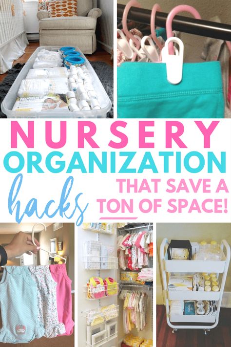 Nursery organization hacks to save a ton of space in baby's room. DIY storage solutions to keep all of baby's gear, clothes and supplies organized. #BabyNursery #Nesting #NurseryOrganization #MomHacks Organizing Hacks, Organisation Hacks, Baby Sleep Problems, Nursery Organization, Baby Arrival, Baby Organization, After Baby, Pregnant Mom, Baby Outfits