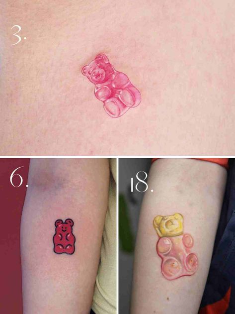 Gummy Bear Tattoo Simple, Matching Gummy Bear Tattoo, Gummy Bear Outline Tattoo, Grumpy Bear Tattoo, Gummy Bear Sketch, Haribo Tattoo, Gummy Bear Drawing, Gummy Bear Tattoo, Haribo Gummy Bears