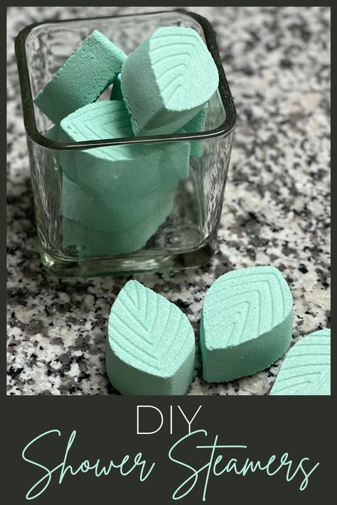 Shower Tablets Diy Aromatherapy, Aromatherapy Shower Steamers, Easy Shower Steamers Diy, Shower Steamers Diy Essential Oils, How To Make Shower Steamers, Shower Steamer Recipe, Shower Steamers Recipe, Make Shower Steamers, Diy Shower Melts