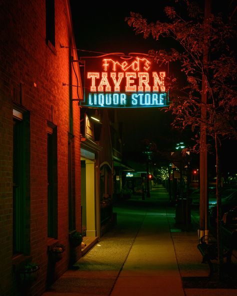 Fred's Tavern & Liquor Store vintage neon sign at night, Stone Harbor, New Jersey Vintage Neon Signs, Stone Harbor, Vintage Neon, Hotel Motel, White Car, Posters Framed, City Car, Liquor Store, Image House