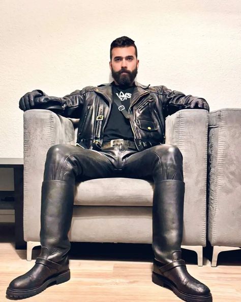 Buy Leather Uniform❤️❤️ ___________________________ Available All Sizes Made to Measure Facility Also Available Shipping All Over The World __________________________ _ Visit our store to buy or see whole leather collection ___________________________ For Wholesale Inquries please email Cranberryleather1@gmail.com ___________________________ #leatherpants #leatherclothing #bluf #leathergoods #gayfetish #gayink #beproudofyourfetish #gear365leather #vikingleather #gayleatherbear #meninjacke... Leather Fashion Men, Leather Clothes, Mens Leather Clothing, Mens Leather Pants, Leather Gear, Mens Leather Boots, Leather Jeans, Leather Wear, Motorcycle Leather