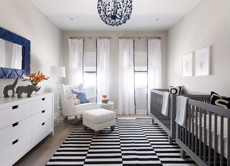 2016 ASID Texas Awards: 1st Place Residence Twin Boy Nursery, Twin Nurseries, Twin Nursery Room, Twin Boys Nursery, Twin Nursery Ideas, Gray Nursery Girl, Twin Baby Rooms, Boy Nursery Design, Grey Nursery Boy