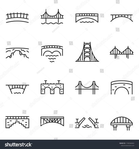 Bixby Bridge Tattoo, Fantasy Map Bridge Icon, Small Bridge Tattoo, Fine Line Bridge Tattoo, Bridge Sketch Simple, Bridge Tattoo Simple, Bridge Tattoo Ideas, Bridge Doodle, Bridge Line Art