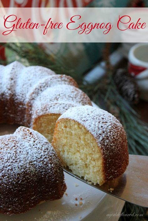 gluten-free eggnog cake...so easy and yummy. I made it with lactose free eggnog, cooking sherry and Pamelas Classic Cake Mix. Ready in 5 mins!! Lactose Free Eggnog, Egg Nog Cake, Recipe For Eggnog, Eggnog Cake Recipe, Gluten Free Bundt Cake, Cakes Gluten Free, Dinner Gluten Free, Food Gluten Free, Eggnog Cake