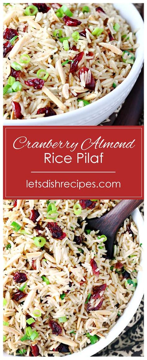 Almond Rice Pilaf, Vegetable Rice Pilaf, Cranberry Rice, Easy Rice Pilaf, Almond Rice, Rice Pilaf Recipe, Pilaf Recipe, Rice Side Dish Recipes, Pilaf Recipes