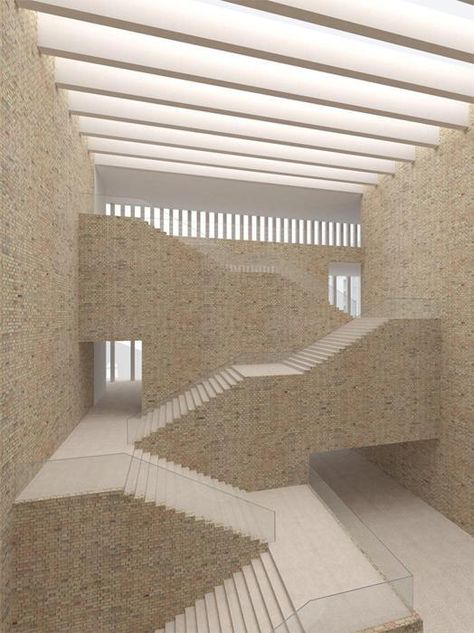 David Chipperfield Architects . M9 cultural pole . Venice David Chipperfield Architects, David Chipperfield, Brick Architecture, Stone Walls, Space Architecture, Brick Building, Staircase Design, Architectural Inspiration, Stairs Design