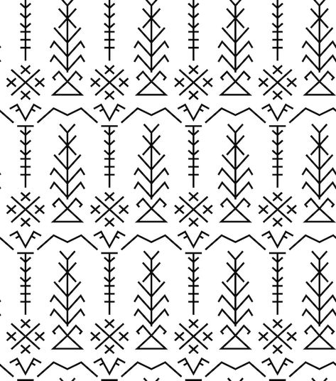 Baltic Symbols Lithuania Tattoo, Linear Art, Flower Symbol, Search History, Traditional Ornaments, Lithuania, Traditional Tattoo, Seamless Pattern, Premium Vector