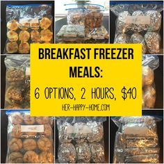 Easy Grab And Go Meals, Grab And Go Meals, Breakfast Freezer Meals, Freezer Breakfast Meals, Freezer Lunches, Freezer Dinners, Freezer Friendly Meals, Freezable Meals, Freezer Meal Planning