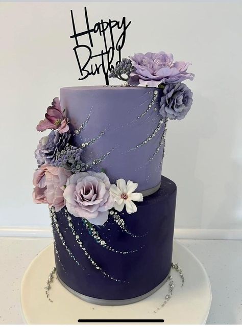 15th Birthday Cakes, Blue Birthday Cakes, Debut Ideas, Purple Wedding Cakes, Purple Cakes, 18th Birthday Cake, Birthday Cakes For Women, 50th Birthday Cake, Cakes For Women